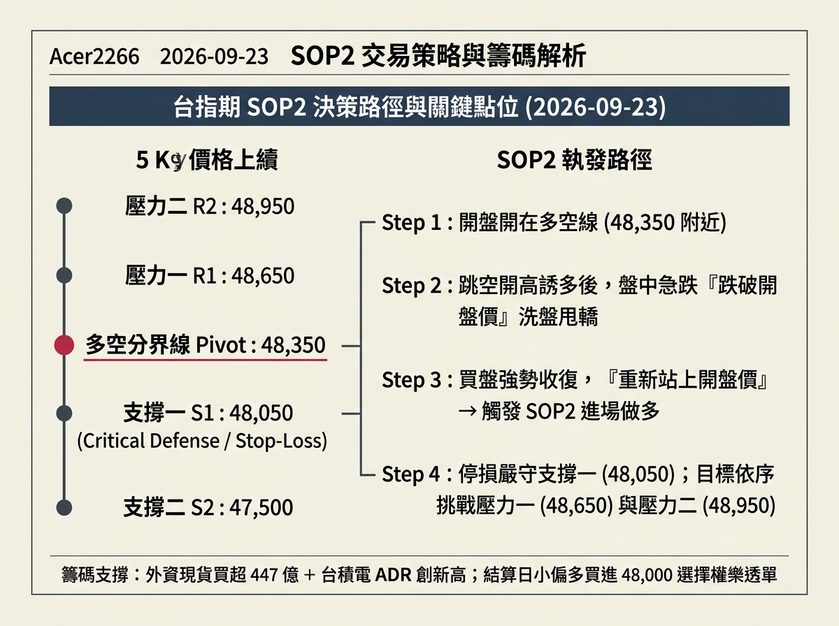 台指期 SOP2 決策路徑與關鍵點位 (2026-09-23)