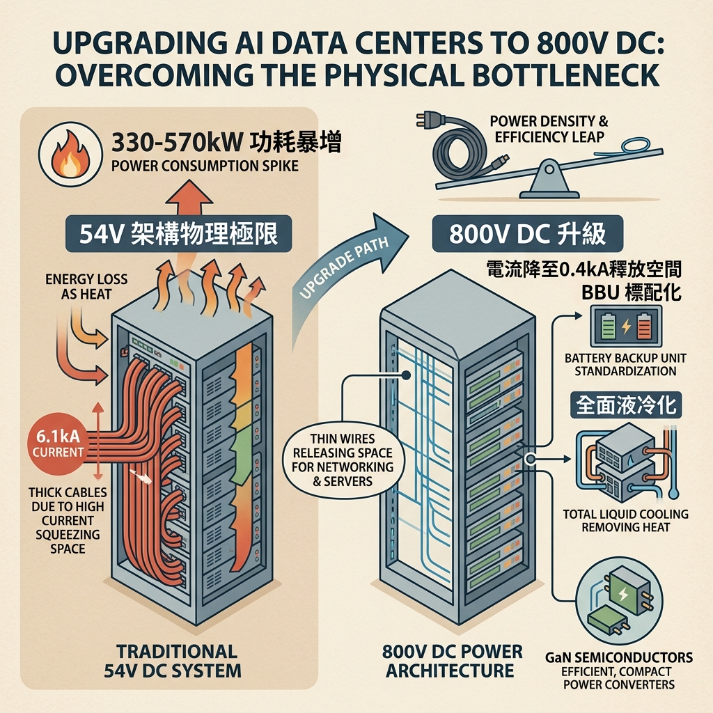 800V DC 架構升級概念圖