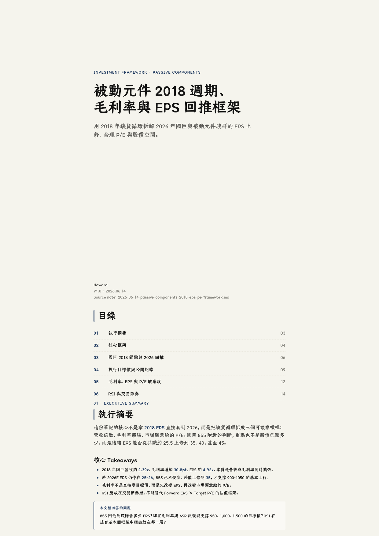 被動元件 2018 週期、毛利率與 EPS 回推框架 預覽圖