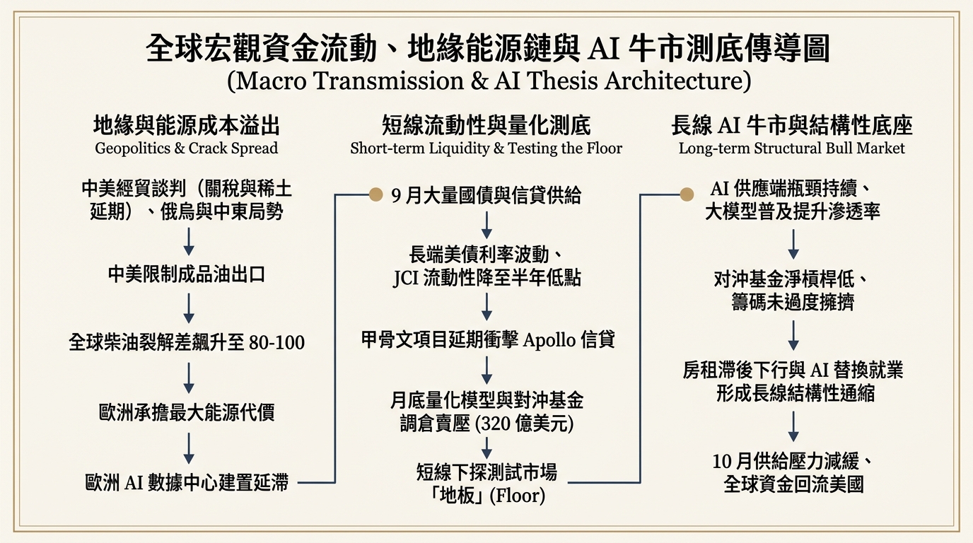 宏觀傳導與 AI 測底機制圖